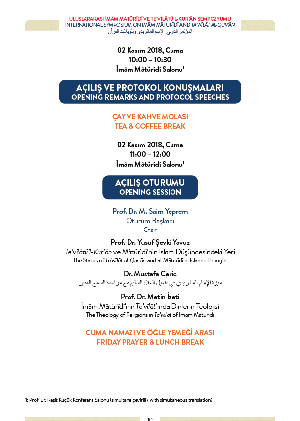 2018.11.01 sempozyum imam maturidi ve tevilat ul kur an2