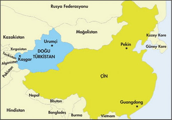 dogu turkistan harita