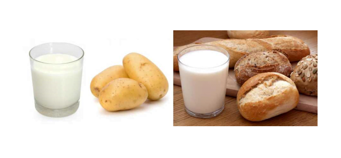 sut patates ekmek